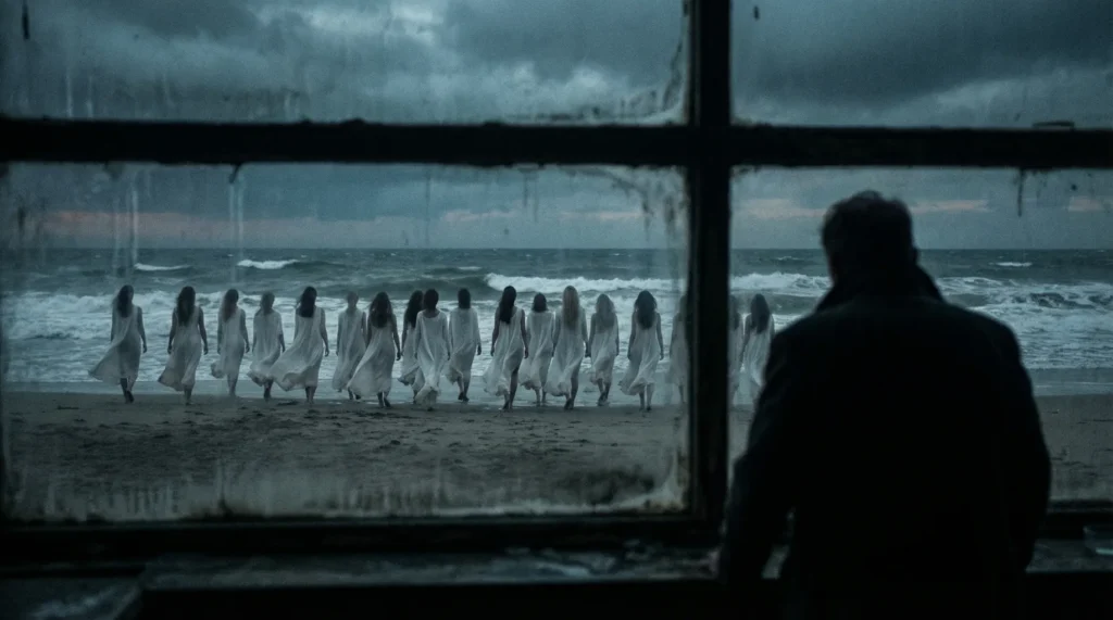 Análise do significado, A Whiter Shade of Pale: imagem das "virgens vestais" na praia, simbolizando a pureza que o narrador se recusa a ver na letra.