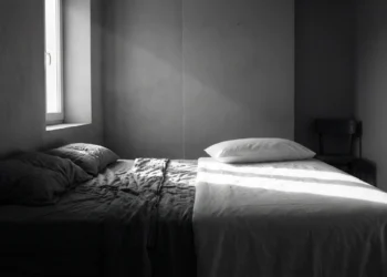 Dossiê sobre a música Black, Pearl Jam: imagem de uma cama desfeita simbolizando a ausência e a perda exploradas na análise psicológica da letra.