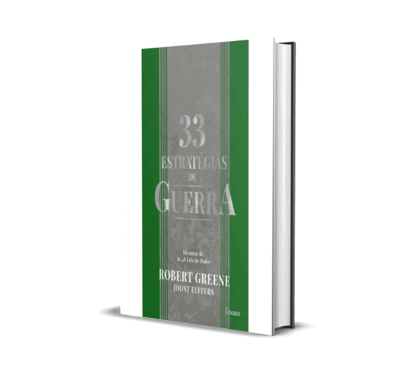 Mockup 3D do livro As 33 Estratégias de Guerra de Robert Greene.