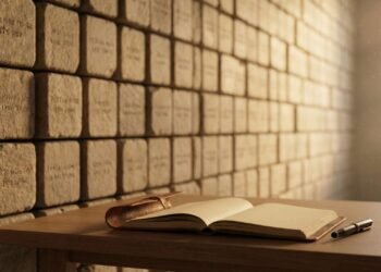 Banner do livro Diário Estoico de Ryan Holiday, mostrando um calendário antigo com símbolos filosóficos.