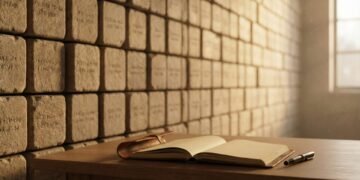 Banner do livro Diário Estoico de Ryan Holiday, mostrando um calendário antigo com símbolos filosóficos.