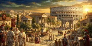 A Sombra da Águia: Ascensão, Apogeu e o Crepúsculo Eterno de Roma