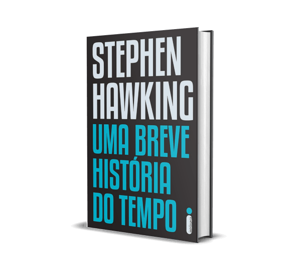 Mockup 3D do livro Uma Breve Historia do Tempo, de Stephen Hawking