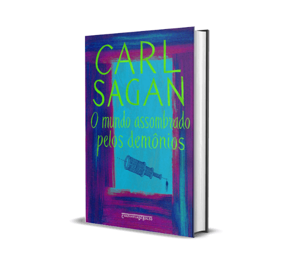 Mockup 3D do livro O Mundo Assombrado pelos Demônios, de Carl Sagan